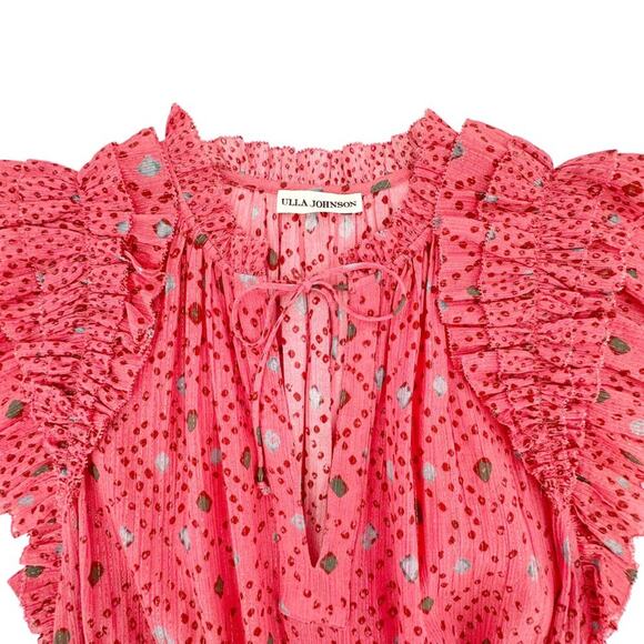 ULLA JOHNSON Linnea Dress in Hibiscus 0 - Picture 6 of 9